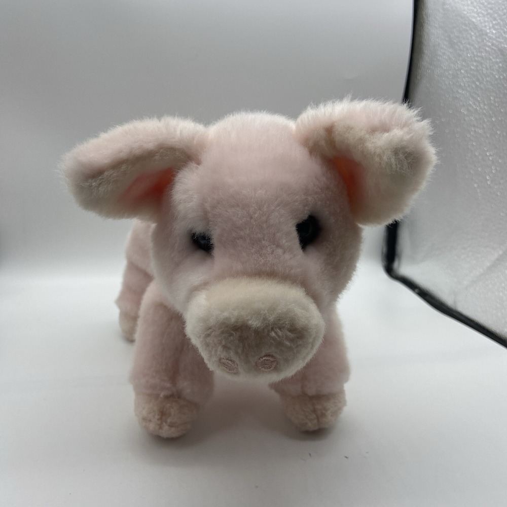Douglas The Cuddle Toy Benita Pink Pig 9 1/2" Very Soft Black Eyes